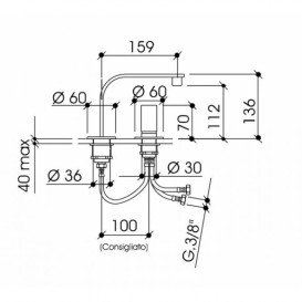 Змішувач для раковини Bonomi Elle одноважільний з донним клапаном хром 113000/F