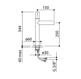 Смеситель для раковины Bonomi Tube однорычажный с донным клапаном хром 143007/F