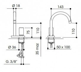 Змішувач для раковини Bonomi Zero одноважільний хром 113126/F