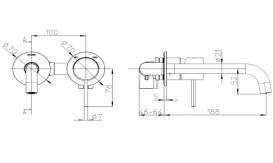 Смеситель для раковины Bossini Apice встраиваемый настенный хром Z00730000030005