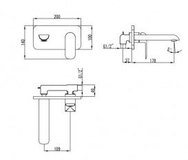 Смеситель для раковины Devit Iven настенный однорычажный с донным клапаном хром/белый 4311X141W
