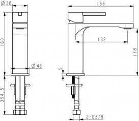 Змішувач для раковини Devit Laguna одноважільний хром 84111110