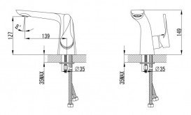 Змішувач для раковини Devit Optima одноважільний латунь хром 44311130