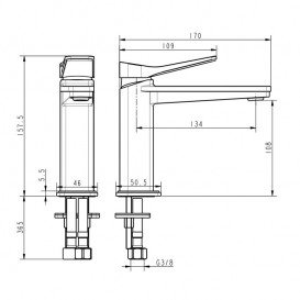 Смеситель для раковины Devit Up однорычажный черный матовый 81011120B