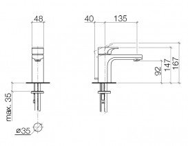 Змішувач для раковини Dornbracht Cult врізний одговажільний хром 33 500 960 00