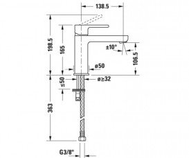 Смеситель для раковины Duravit B.2 однорычажный хром B21020002010