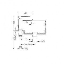Змішувач для раковини одноважеля Tres Class-Tres врізний хром 20510301
