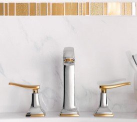 Змішувач для раковини двухвричажний вбудовується Hansgrohe колекція Metropol Classic хром / золото 31331090