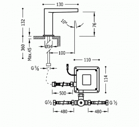 Смеситель для раковины электронный сенсорный Tres Class хром 20560302