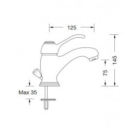 Змішувач для раковини Eurorama Dodo з донним клапаном бронза 16310B