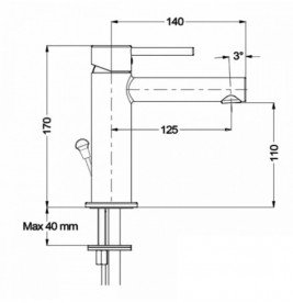 Смеситель для раковины Eurorama Net с донным клапаном хром 145310C