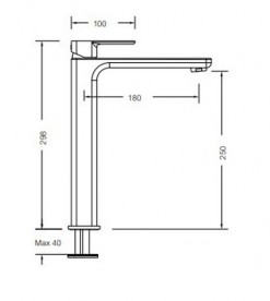 Змішувач для раковини Eurorama Tono одноважільний хром 144309PBLC