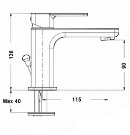 Смеситель для раковины Eurorama Tono с донным клапаном хром 144310C