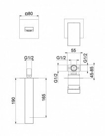 Змішувач для раковини Fiore Kube настінний одноважільний білий матовий 100BB7597