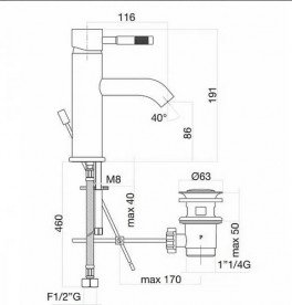 Смеситель для раковины Fiore Xenon однорычажный с донным клапаном хром 44CR5283