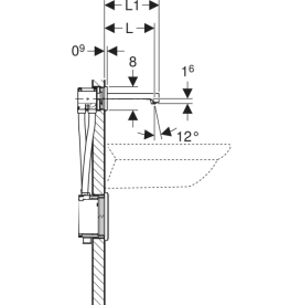 Змішувач для раковини Geberit Brenta живлення від мережі для функціонального блока прихованого монтажу латунь чорний матовий 116.272.14.1