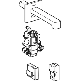 Змішувач для раковини Geberit Brenta живлення від мережі для функціонального блока прихованого монтажу латунь нерж сталь матовий 116.277.SN.1