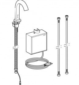 Змішувач для раковини Geberit Piave електронний з термостатом живлення від мережі хром 116.167.21.1