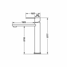 Смеситель для раковины Granado Berga alto однорычажный нержавеющая сталь черный gz0901A
