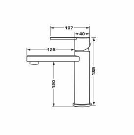 Змішувач для раковини Granado Berga alto одноважільний нержавіюча сталь gz0909
