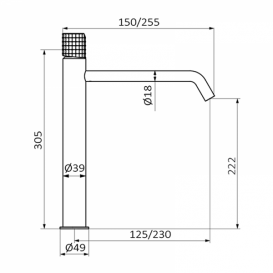 Змішувач для раковини GRB Aura XXL одновентільний з донним клапаном поліроване золото 75513754