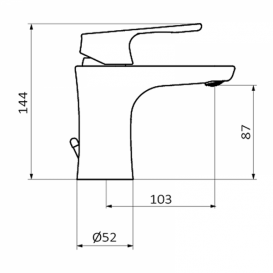 Смеситель для раковины GRB E-Plus однорычажный c донным клапаном черный 35513320