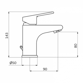Смеситель для раковины GRB Eco Project c автоматическим донным клапаном однорычажный хром 10513110