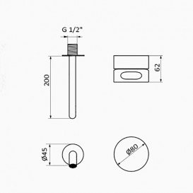 Смеситель для раковины GRB in Cool Black настенный чёрный матовый 90106002