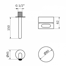 Змішувач для раковини GRB in Cool прихованого монтажу чорний 90108002