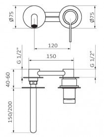 Змішувач для раковини GRB Time White змішувач настінний білий матовий 47534471