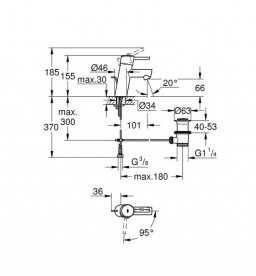 Змішувач для раковини Grohe Concetto S-Size змішувач хром 2338010E