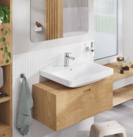 Смеситель для раковины Grohe Cubeo однорычажный с донным клапаном хром 1016940000