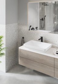 Змішувач для раковини Grohe Cubeo одноважільний чорний матовий 1017292430