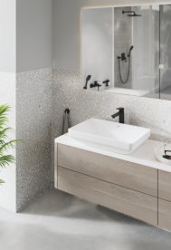 Змішувач для раковини Grohe Cubeo одноважільний чорний матовий 1017292430