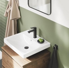 Смеситель для раковины Grohe Dice M-Size однорычажный с донным клапаном черный матовый 1018362430