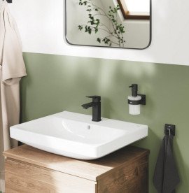 Змішувач для раковини Grohe Dice S-Size одноважільний із донним клапаном чорний матовий 1018572430