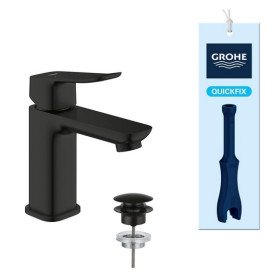 Змішувач для раковини Grohe Dice S-Size одноважільний із донним клапаном чорний матовий 1018612430