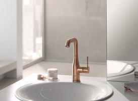 Змішувач для раковини Grohe Essence L-Size із донним клапаном теплий захід сонця матовий 24174DL1