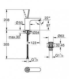 Змішувач для раковини Grohe Get Joy з джойстиком хром 23800000