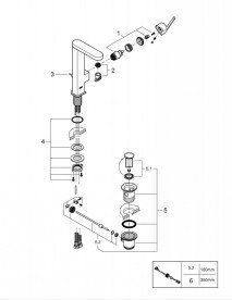 Змішувач для раковини Grohe Plus змішувач L-Size хром 23851003