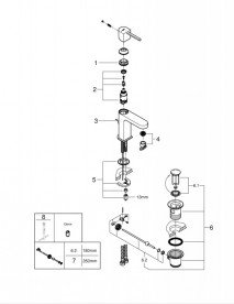 Смеситель для раковины Grohe Plus S-Size однорычажный хром 23870003