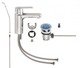 Смеситель для раковины Grohe QuickFix Get однорычажный с донным клапаном хром 23454000