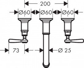 Змішувач для раковини Hansgrohe Axor Montreux настінний двоважільний шліфований чорний хром 16534340