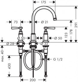 Смеситель для раковины Hansgrohe Axor Montreux шлифованный никель 16514820