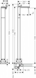 Змішувач для раковини Hansgrohe Axor MyEdition на підлогу без панелі з донним клапаном Push-Open матовий чорний 47042670