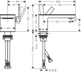 Змішувач для раковини Hansgrohe Axor MyEdition чорний матовий / чорне скло 47010350