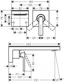 Змішувач для раковини Hansgrohe Axor MyEdition чорний матовий / брашірованная бронза 47060360