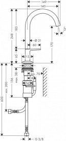 Змішувач для раковини Hansgrohe Axor One одноважільний з донним клапаном Push-Open поліроване золото 48020990