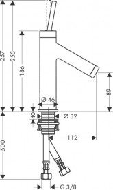 Змішувач для раковини Hansgrohe Axor Starck шліфований чорний хром 10117340