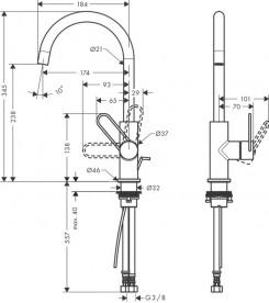 Смеситель для раковины Hansgrohe Axor Uno шлифованный никель 38036820